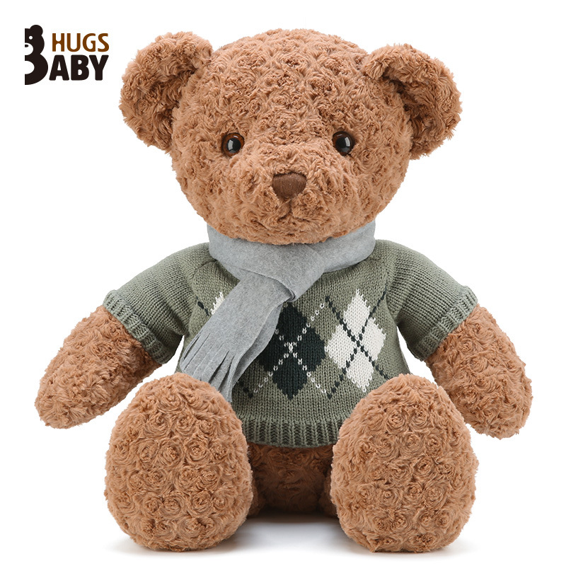 Abrazo bebé bufanda suéter oso de peluche muñeca nueva gran oso lindo juguete de peluche juguete de los niños al por mayor