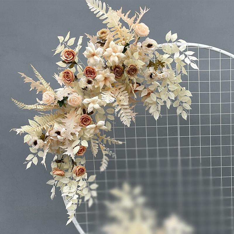 El comercio exterior de la boda flor artificial piso de la boda flor de seda apoyos de la flor de eucalipto flor artificial fila accesorios de la boda floral