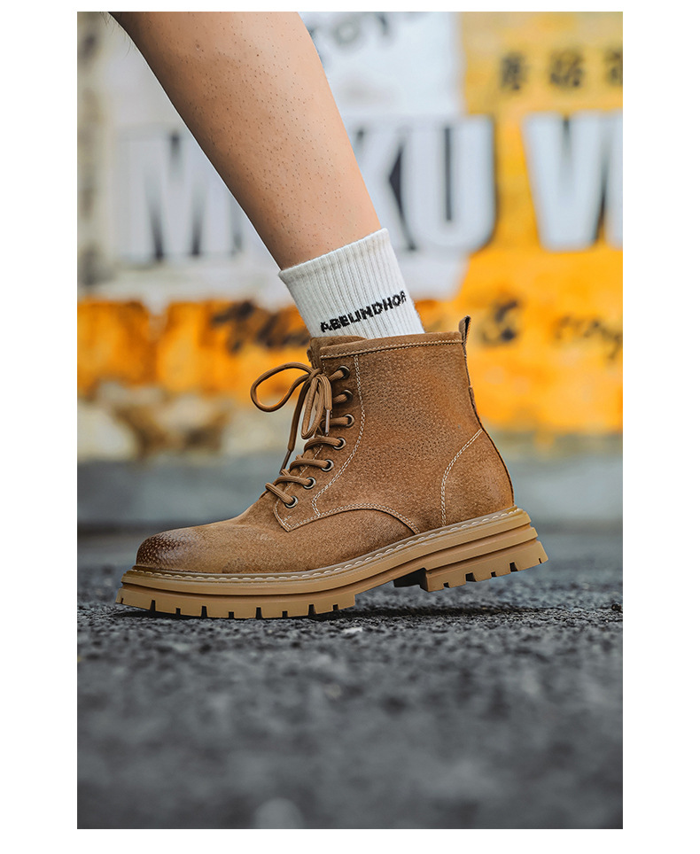 Martin Herren Desert Boots Gelb Englisches Design Arbeitsstiefel_voghion.com