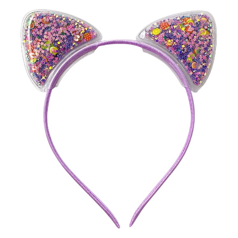 Estilo coreano lindo orejas de gato diadema hembra Red roja arenas movedizas corona pelo presionando diadema para niños Corea del Sur princesa accesorios para el cabello Hada