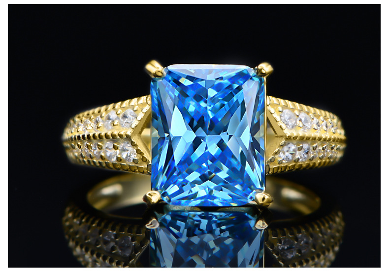 Fashion Geometric Sterling Silver Inlay Zircon Rings 1 Piece