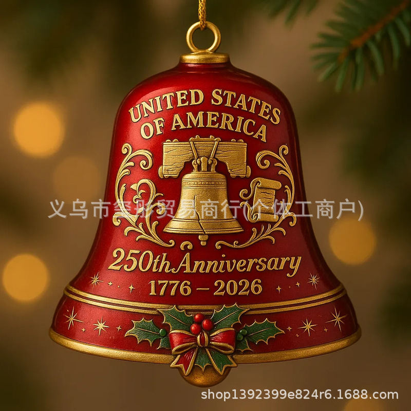 跨境新品美国250周年自由钟亚克力装饰挂件平面2D挂牌|undefined