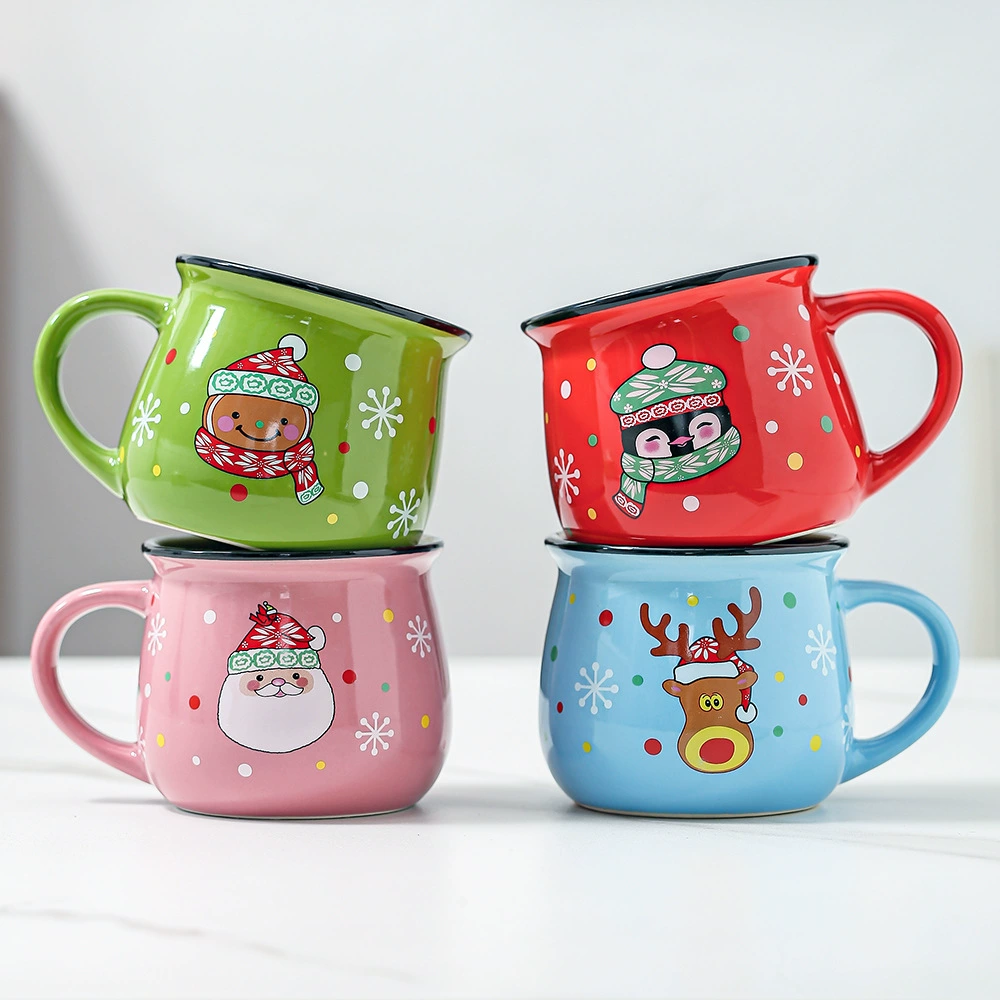 Керамическая кружка Christmas, милый олень, водяная кружка дома для студента, кофейная кружка в мультфильме, Рождество