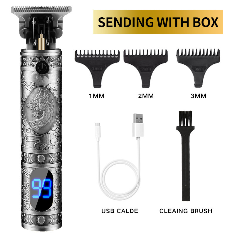 Cortadora de cabello eléctrica cortadora de cabello eléctrica cabeza de aceite maquinilla de afeitar cortadora de cabello Calvo maquinilla de afeitar recargable T9