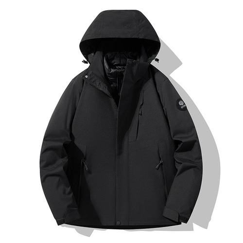 Loose-fit windproof, heat-retaining fleece-lined down inner jacket, outdoor style for couples, unisex