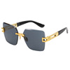 Square fashionable trend sunglasses, glasses, 2023 collection, European style, wholesale