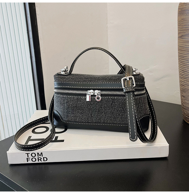 Jean color combinado bolso de mano pequeño bolso cuadrado mujer 2025 nuevo estilo transfronterizo retro moda ocio mochila de hombro