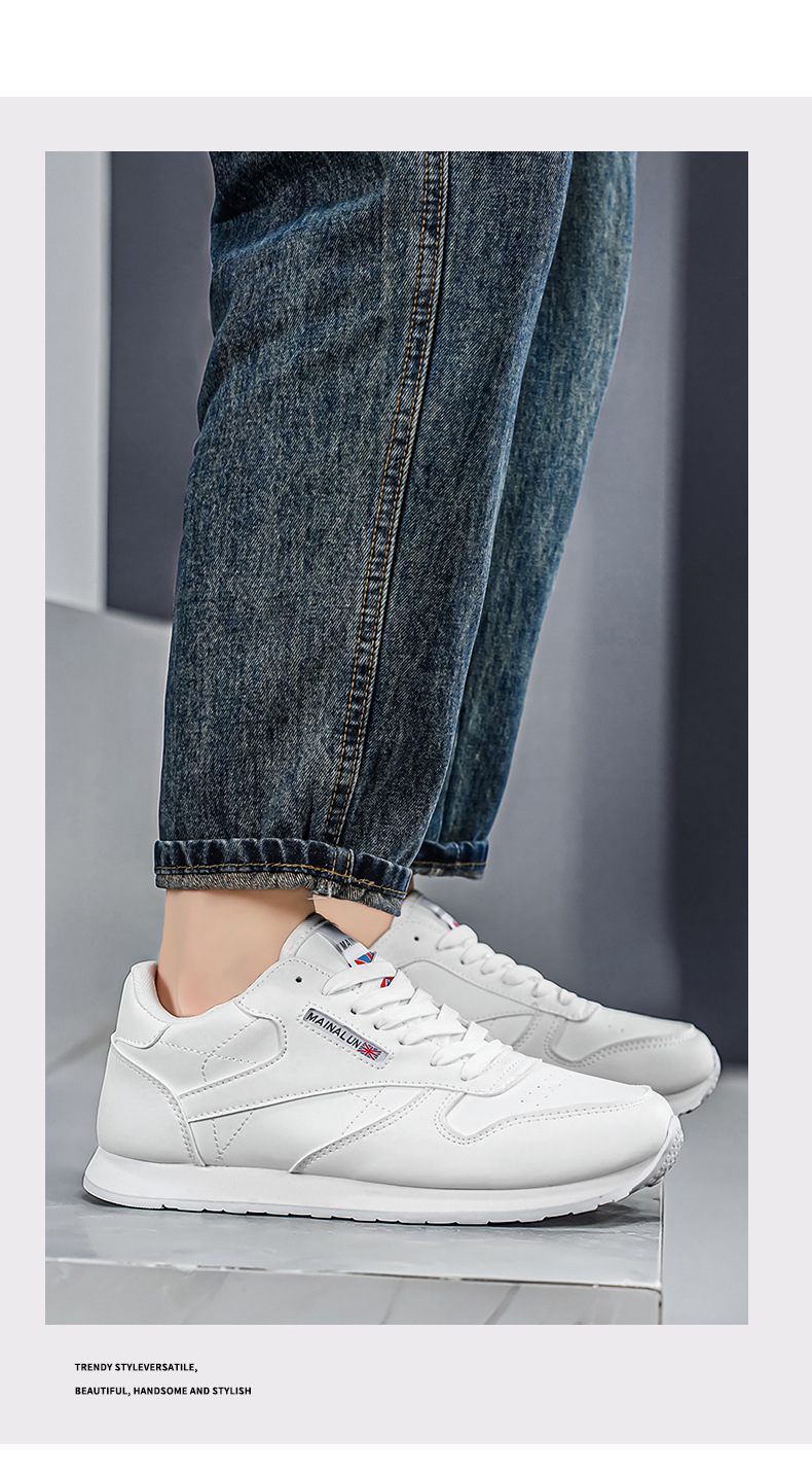 Men's Leather Casual Sneakers With Thick Sole For Height Increase_voghion.com