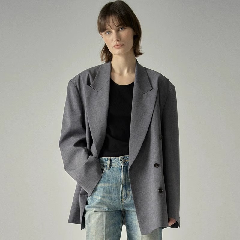 FAC*DE PATT*RN Women's New Autumn and Spring Casual Korean Style Suit Jacket with Unique Design