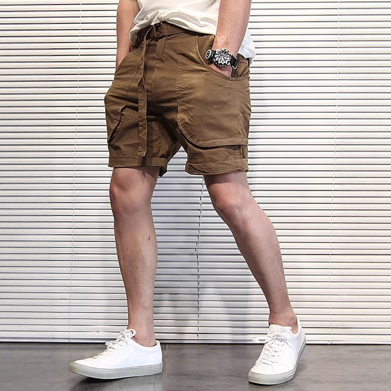 Summer Trendy American-Style Biker Cargo Shorts for Men, Retro Large Pocket Knee-Length Breathable Casual Loose Mid-Length Shorts for Men Summer Trendy American-Style Biker Cargo Shorts for Men, Retro Large Pocket Knee-Length Breathable Casual Loose Mid-Length Shorts for Men