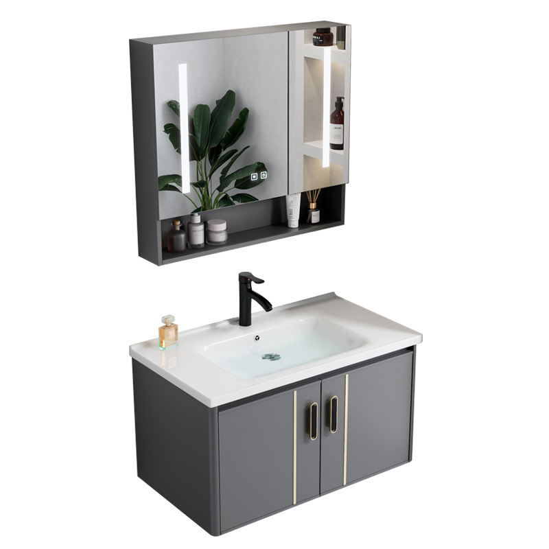 gabinete de baño de aluminio de 40cm de ancho espacio combinado lavabo de baño ultra estrecho lavabo largo lavabo pequeño lavabo de casa