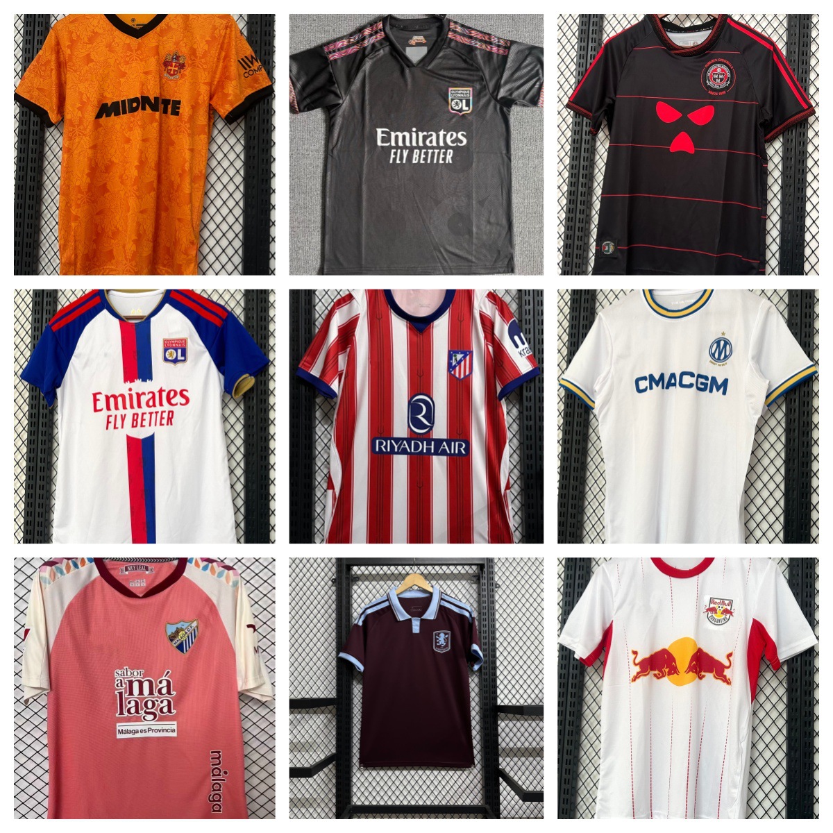 2627 Thai Version Football Jerseys Marseille Wolves, Atletico Madrid, Lyon, Bohemia, Malaga, Aston Villa Short-Sleeved Jerseys