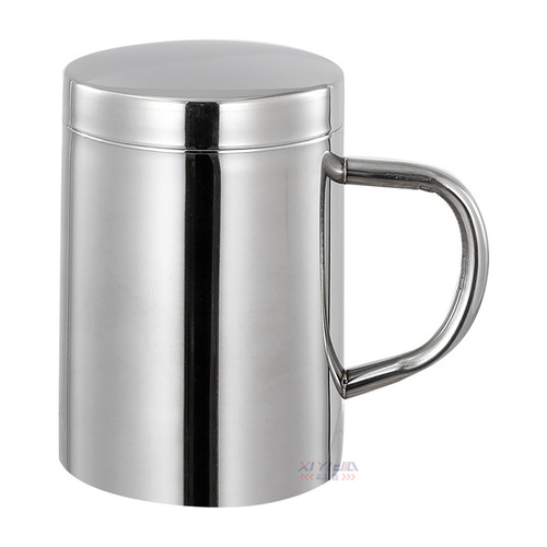 Xiyijia 304 stainless steel mug double-layer insulated children's drinking cup with handle business office cup with lid