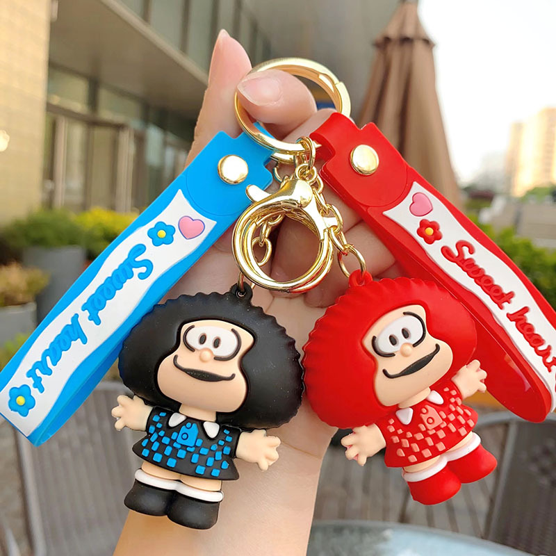 Cabeza de setas dibujos animados lindo mascota llavero exquisita muñeca colgante pareja mochila adornos pequeño regalo