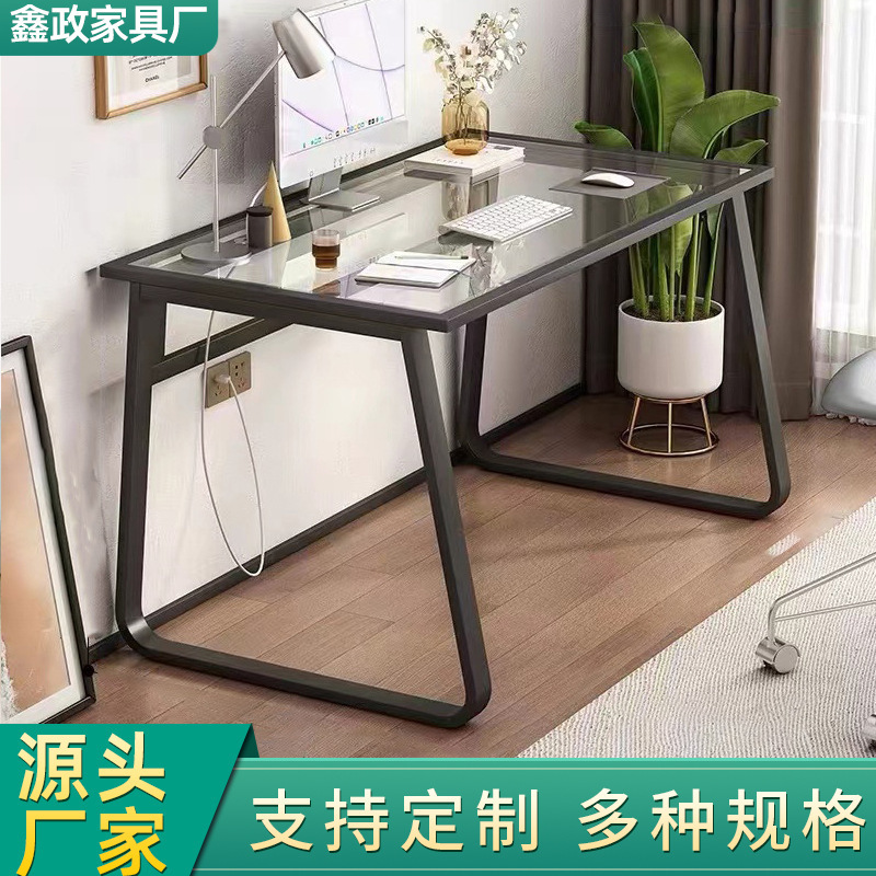 Amazon hot sale simple desktop computer desk home glass desktop study single desk student study desk