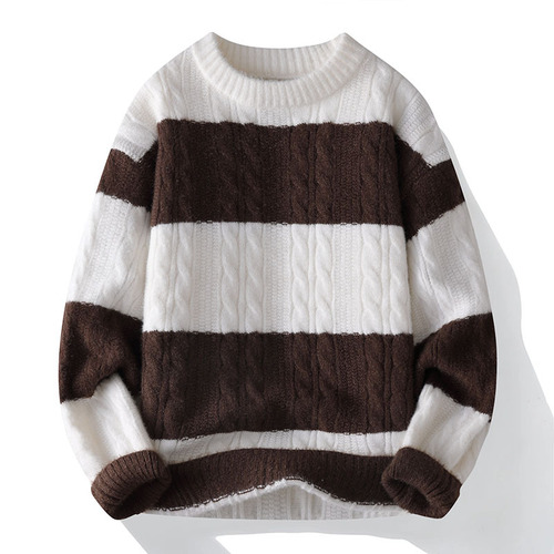 Autumn/Winter Mink Fleece Loose Round Neck Knitted Sweater