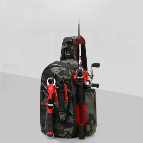 Lure fishing bag, backpack, shoulder bag, crossbody bag, rod holder, multi-functional waist bag, large-capacity rod bag, integrated hiking bag
