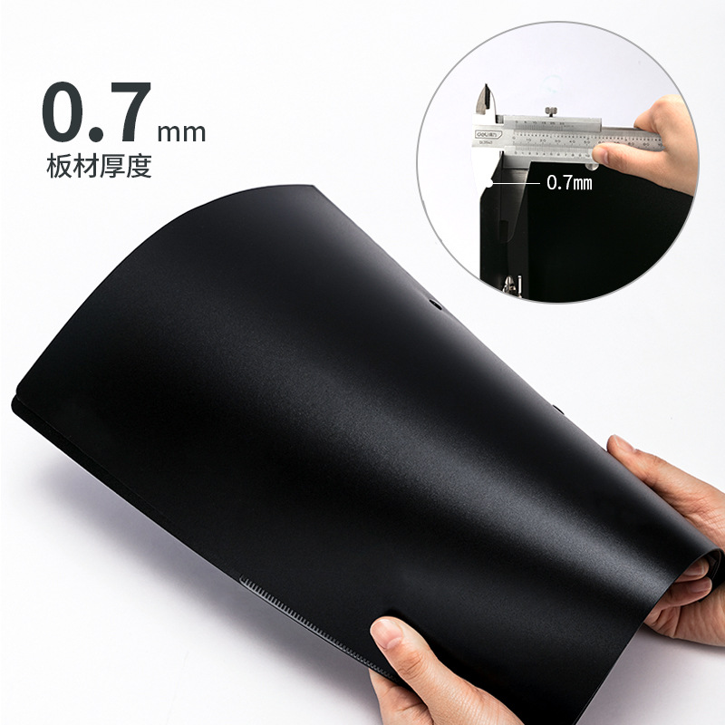 A4 Doble fuerza abrazadera de placa de abrazadera carpeta de archivo negro abrazadera de expediente de doble abrazadera de papel de prueba de oficina 5302 negro