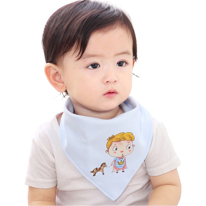 Bebé triángulo toalla saliva Toalla de algodón puro bebé babero doble capa botón a presión recién nacido niños pañuelo en la cabeza babero Paquete de cinco piezas