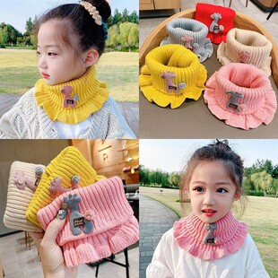 Children's Scarf Spring Autumn and Winter Knitted Windproof Neck Protection Cute High-face Cold-proof Warm Neck Set Scarf Western Style Not Neck