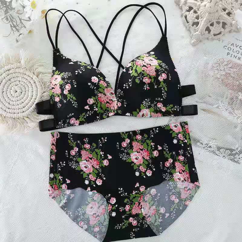 [Set] Sexy printed front buckle without...