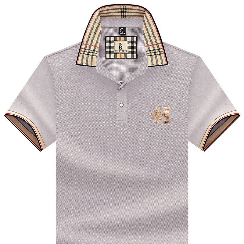 Paul genuine goods Big Brand Men's Summer Men's T-shirt Lap Dad's Clothes Loose Casual Ice Silk Polo Shirt for Men