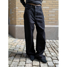 誉一新款2025秋冬美式复古阔腿牛仔裤女宽松百搭休闲长裤女cx0288