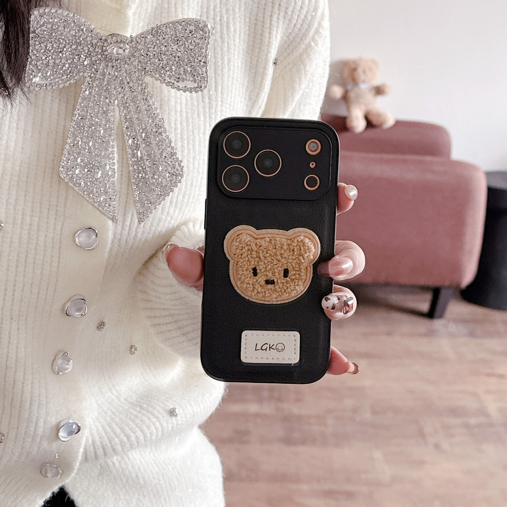 Nuevo iPhone17ProMax caso de teléfono celular, accesorios de piel de oso, caso de protección contra caídas, Apple 17 al por mayor image 5