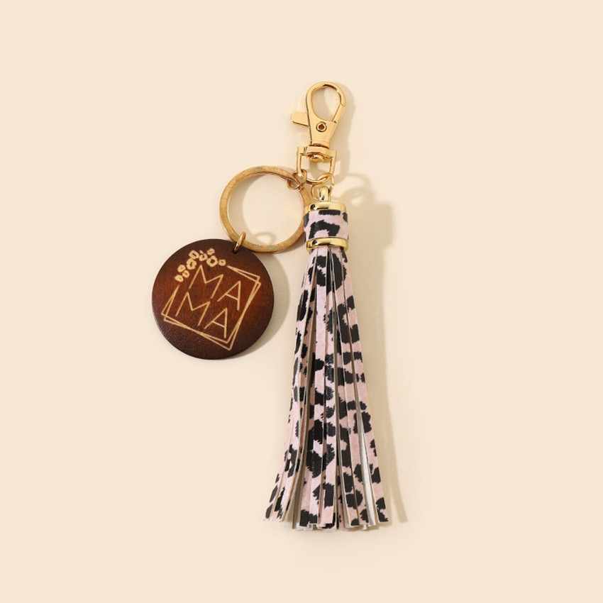 17g Weight Keychain Classification 1 Piece Quantity Casual, Holiday, Daily Occasion Pu Leather Material Mother'S Day Festival Letter, Tassel Pattern Unisex Gender Modern Style Style Modern Style Letter Tassel Pu Leather Mother'S Day Unisex Keychain 27
