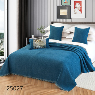 Ins Style Pure Color Simple Chenille Bedside Towel, Hotel Famous Bed Flag Towel Factory Direct Sale