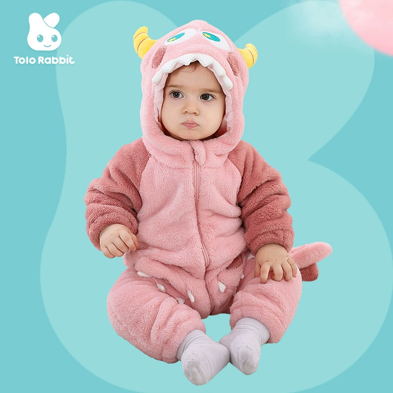 Демисезонный детский боди для младенца с капюшоном, объемное изображение монстра