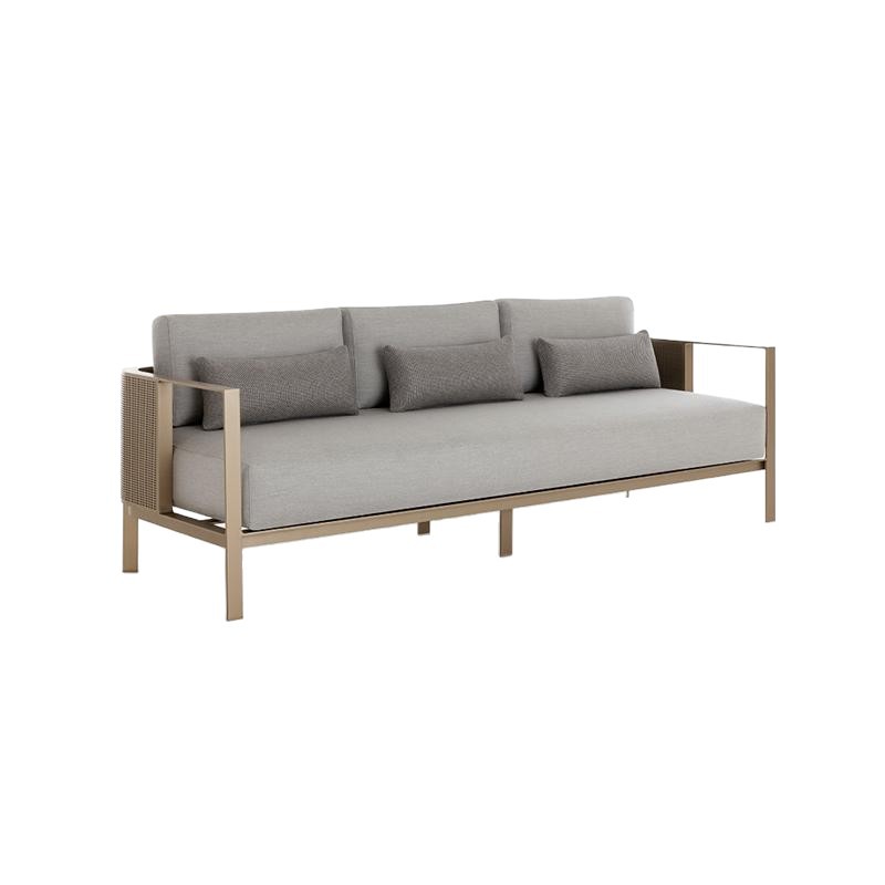 Sofá nórdico al aire libre ocio minimalista diseñador de acero inoxidable patio villa creativo impermeable muebles al aire libre
