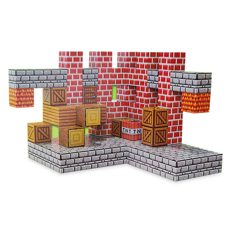 Cross-border Hot-selling Magnetic Square Assembled Magnetic Rubik's Cube Building Blocks Toys Peace Elite Boys Magnet Building Blocks