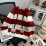 连帽秋冬条纹显瘦毛衣