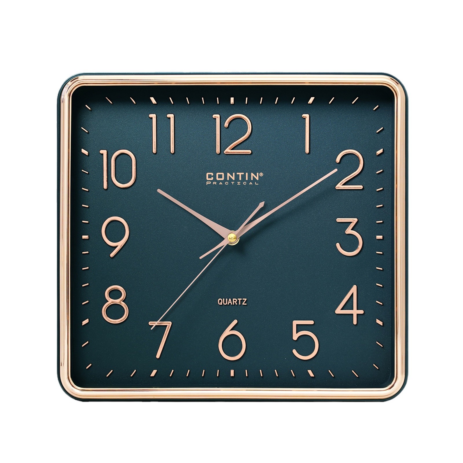 Reloj de pared cuadrado de plástico con números 3D - Silencioso y de moda - Para sala de estar y hogar - Venta al por mayor de fábrica