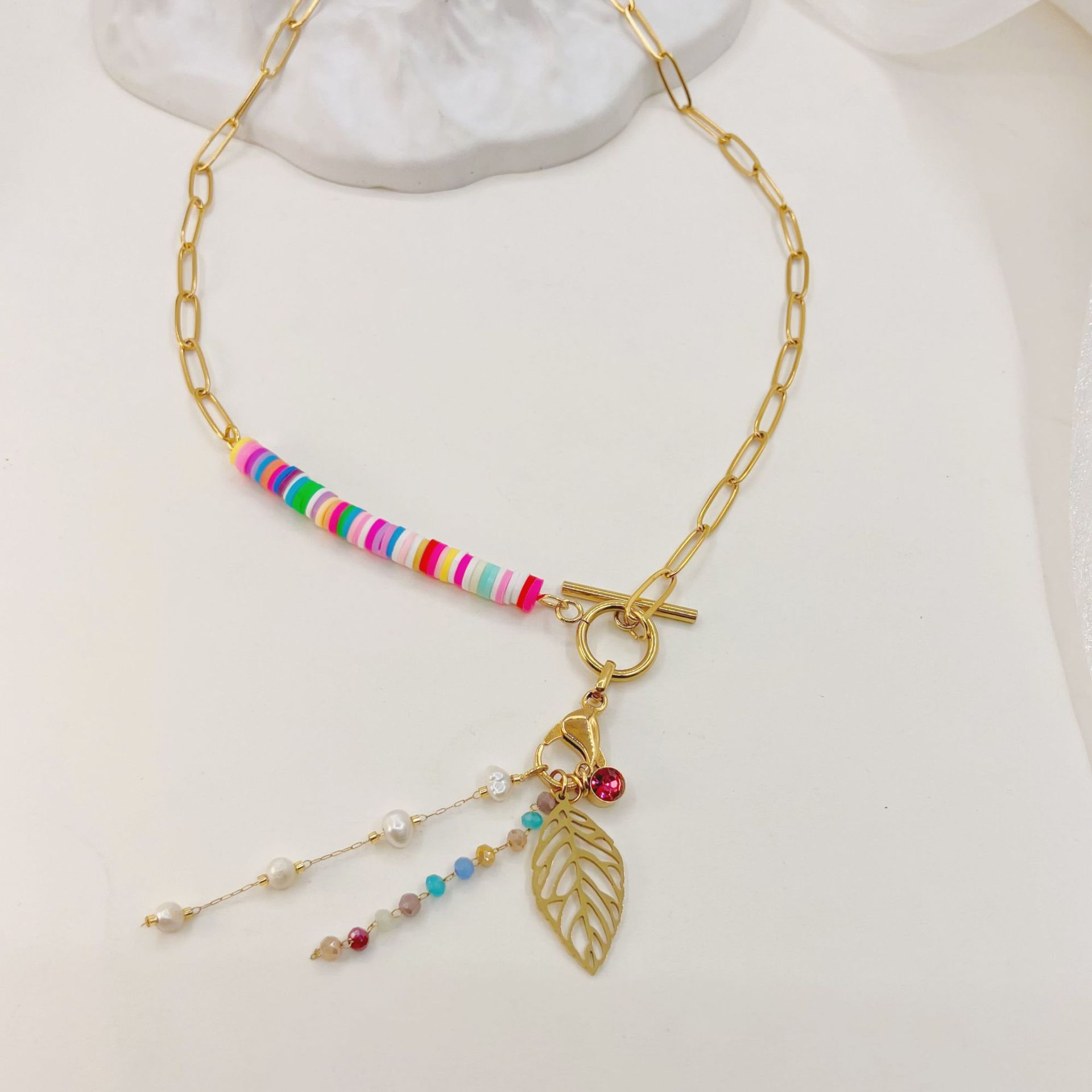 1 Piece Fashion Leaf Metal Titanium Steel Plating Womenu0027S Pendant Necklace