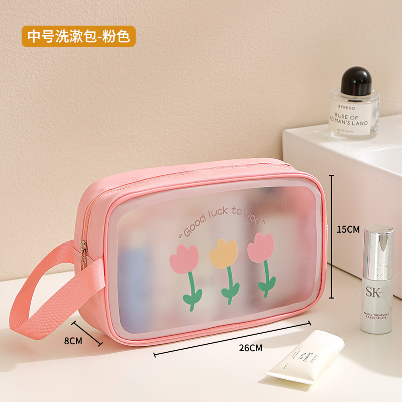 Medium toiletry bag-pink flower