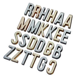 珍铭跨境锌合金26英文字母配件镂空穿带字母箱包服饰手链五金扣子