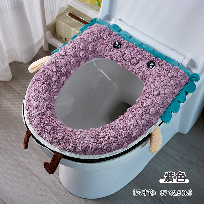 Nuevo asiento de inodoro otoño e invierno anillo de inodoro para el hogar conjunto de inodoro grueso cuatro estaciones inodoro universal funda de inodoro de felpa