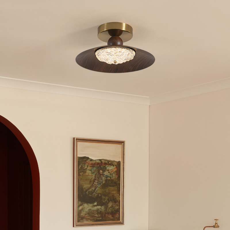 Luz de techo de estilo medieval dormitorio color nuez sala de estar luz de entrada simple dormitorio guardarropa luz de balcón 461L