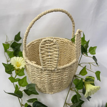 手工编织草编兔子手提户外网红ins采摘篮家用零食零碎收纳筐