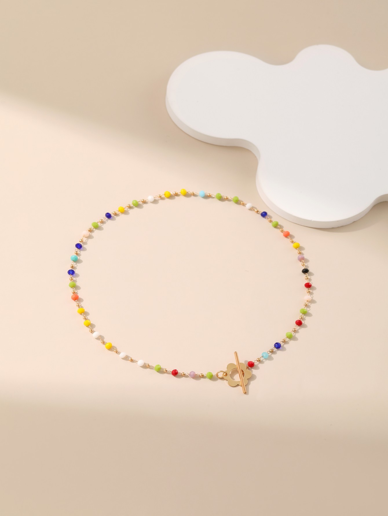 Glass, Copper Chain Material 1 Piece Quantity Cute Simple Style Geometric Glass Copper OT Clasp Toggle Clasp Closure Choker Wholesale