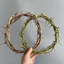 荆棘王冠枯枝植物藤圈跨境可悬挂装饰花藤草藤配件花环藤环装饰品