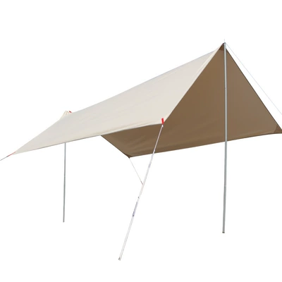 A generation of Indian cotton tent 2 people 3-4 people camping padded pyramid canopy spire camping cotton tent (Çadırlar) - ivory-white-single-sky-curtain-including-two-rods-3-4-people