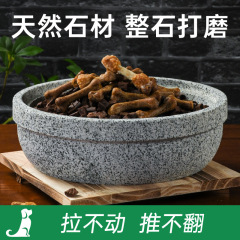 石の大きいサイズの犬の碗の犬の食器は猫の茶碗の大きいサイズの犬の食糧のたらいの大型の犬の石の碗の猫の碗をひっくり返すことを防ぎます。