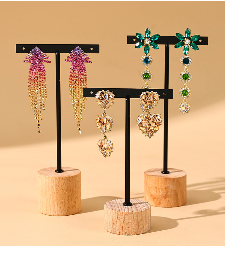 solid wood Material Geometric Pattern Simple Style Style Simple Style Geometric Solid Wood Jewelry Rack