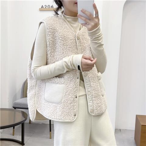 Lamb Wool Vest Large Size Jacket New Spring and Autumn Sleeveless Faux Fur Vest for Autumn and Winter