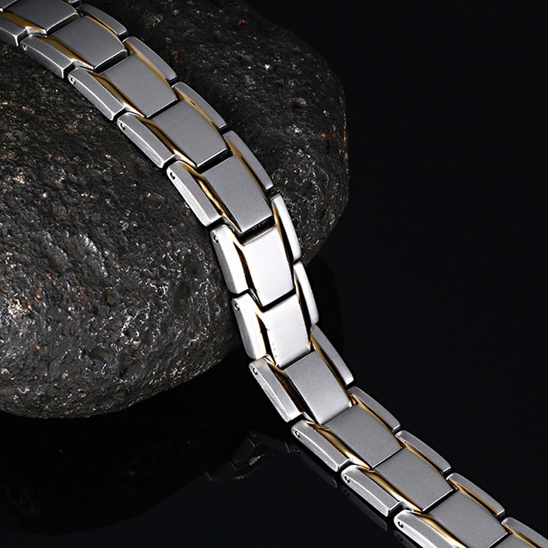 57g Weight Bracelets Classification Business Occasion 304 Stainless Steel Material Geometric Pattern Men'S Gender Plating Design Fashion Style Fashion Geometric Stainless Steel Bracelets Plating Stainless Steel Bracelets 4