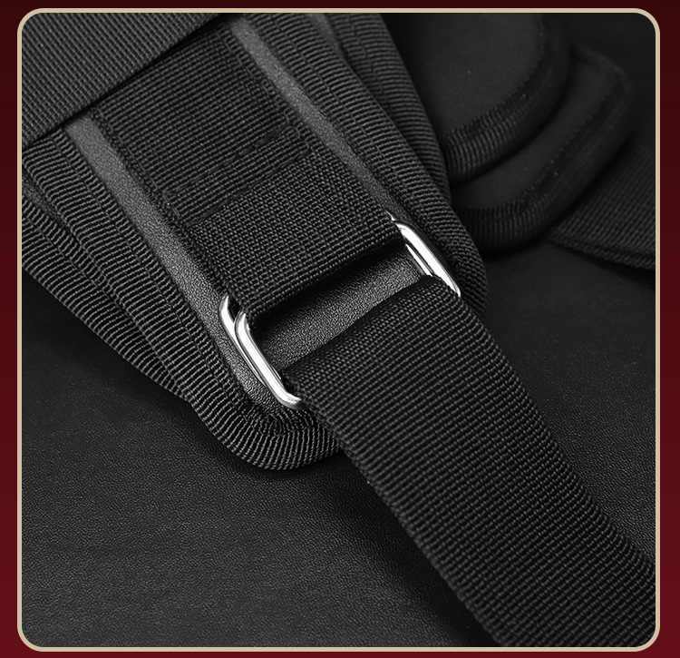 Door Swing Split-Leg Bondage Straps in Black with Metal Hardware — detail image 32