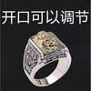 Fashionable retro jewelry, men's accessory, ring for beloved, silver 925 sample